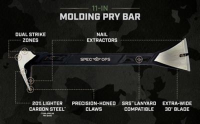 Spec Ops Pry Bar, Moldin.g Bar, 11-in.