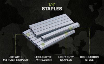 Image showing  Heavy Duty Staples, For M3 Plier Stapler, 1/4 in., 5,000 Pack