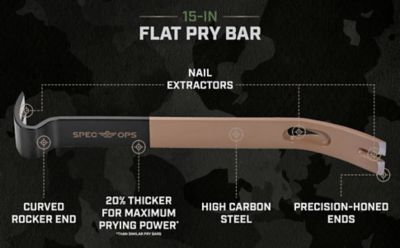 Spec Ops Pry Bar, Flat Bar, 15-in.