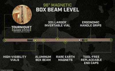 Spec Ops Level, 96 in., Magnetic, Tourniquet