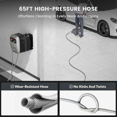 Image showing 5 th Giraffe Tools Grandfalls Pressure Washer, Ultra-Soft and Non-Replaceable Hose, 2500 PSI, Light Silver