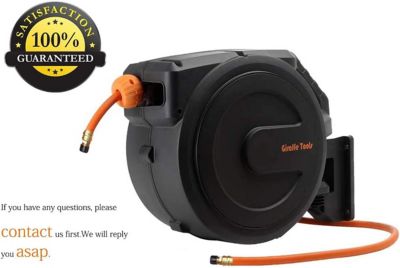 Image showing  Retractable Air Hose Reel, Wall Mounted with 180 deg. Swivel Bracket, 3/8 in. - 50 ft., LW Compressor Hose Reel
