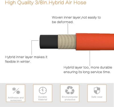 Image showing  Retractable Air Hose Reel, Wall Mounted with 180 deg. Swivel Bracket, 3/8 in. - 50 ft., LW Compressor Hose Reel