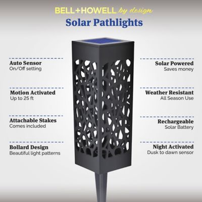 Image showing  by Design Solar Powered Integrated LED Night Actatived Bollard Pathway Light (4-Pack)