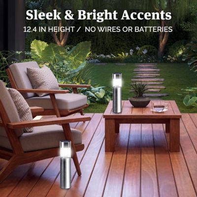 Image showing  by Design Stainless Steel Solar Powered Integrated LED Night Actatived Pathway Light (4-Pack)