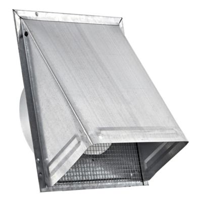 Lambro 6-in. 26-Gauge Galvanized Steel Fresh Air Intake Wall Vent with Wire-Mesh Screen and 3-in. Pipe, No Damper