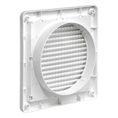 Image showing  6-in. White Plastic Fresh Air Intake Vent with Mini Louvers and Removable Screen, White