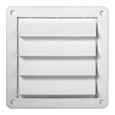 Image showing  6-in. White Plastic Fresh Air Intake Vent with Rain Guard and Removable Screen, White