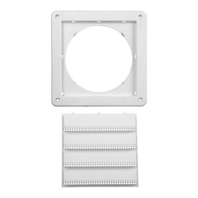 Image showing  6-in. White Plastic Fresh Air Intake Vent with Rain Guard and Removable Screen, White