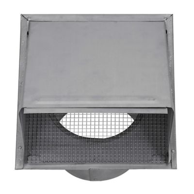 Image showing  6-in., 26-Gauge Paint-Grade Galvanized Wall Exhaust Hood Vent with Damper, Wire Mesh Screen, and 11-in. Pipe
