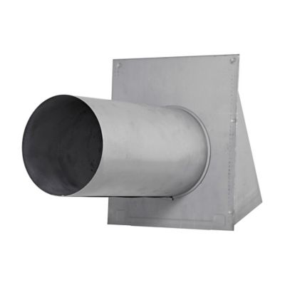 Image showing  6-in., 26-Gauge Paint-Grade Galvanized Wall Exhaust Hood Vent with Damper, Wire Mesh Screen, and 11-in. Pipe