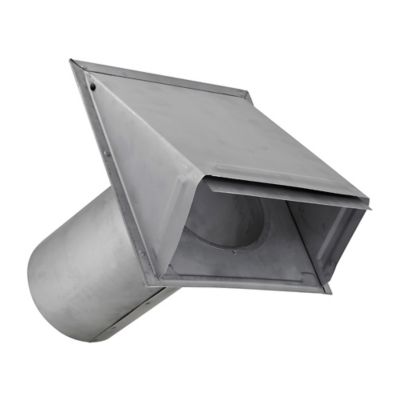 Image showing  6-in., 26-Gauge Paint-Grade Galvanized Wall Exhaust Hood Vent with Damper, Wire Mesh Screen, and 11-in. Pipe