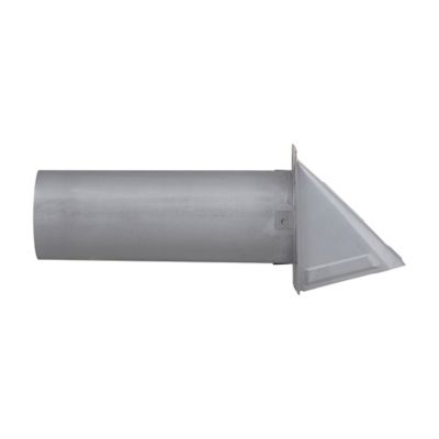 Image showing  4 in., 26 Gauge Paint Grade Galvanized Wall Exhaust Hood Vent with Damper, Wire Mesh Screen, and 11 in. Pipe