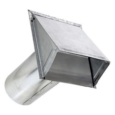 Image showing  6-in. 26-Gauge Galvanized Steel Wall Exhaust Hood Bath Fan Vent with Damper, Wire Mesh Screen, and 11-in. Pipe