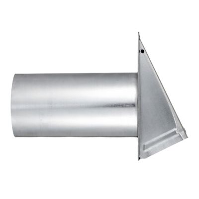 Image showing  6-in. 26-Gauge Galvanized Steel Wall Exhaust Hood Bath Fan Vent with Damper, Wire Mesh Screen, and 11-in. Pipe