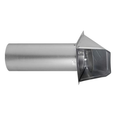 Image showing  4-in. 26-Gauge Galvanized Steel Wall Exhaust Hood Dryer Vent with Damper and 11-in. Pipe