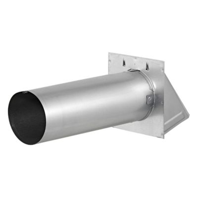 Image showing  4-in. 26-Gauge Galvanized Steel Wall Exhaust Hood Dryer Vent with Damper and 11-in. Pipe