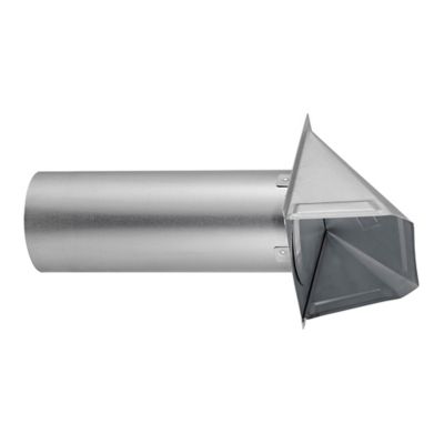 Image showing  4-in. 26-Gauge Galvanized Steel Wall Exhaust Hood Dryer Vent with Damper and 11-in. Pipe