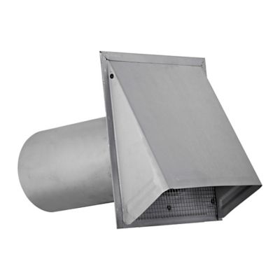 Image showing 1 th Lambro 8-in., 26-Gauge Paint-Grade Galvanized Fresh Air Intake Vent with Wire Mesh Screen and 11-in. Pipe