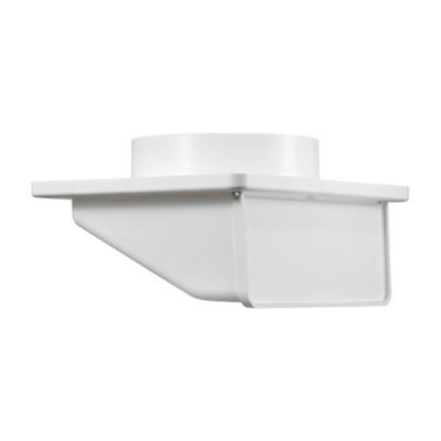 Image showing  6-in. Plastic Exhaust Soffit Bath Fan Vent with Damper, White