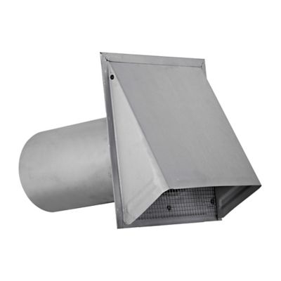 Image showing  6-in. 26-Gauge Paint-Grade Galvanized Fresh Air Intake Vent with Wire Mesh Screen and 11-in. Pipe