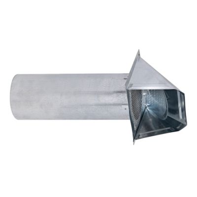 Image showing 1 th Lambro 4-in. 26-Gauge Galvanized Steel Wall Exhaust Hood Bath Fan Vent with Damper, Wire-Mesh Screen, and 11-in. Pipe
