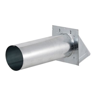 Image showing 2 th Lambro 4-in. 26-Gauge Galvanized Steel Wall Exhaust Hood Bath Fan Vent with Damper, Wire-Mesh Screen, and 11-in. Pipe