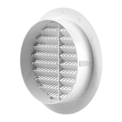 Image showing  Plastic Flush-Mount Round Vent with Friction-Fit Collar, White (6 in.)