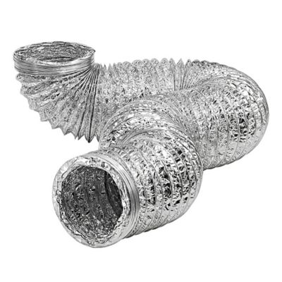 Image showing  4-in. Bath Fan Exhaust Vent Kit with Single Flap Vent, 8-Ft. Foil Flex Duct, 11-in., Snap-Lock Tail Pipe