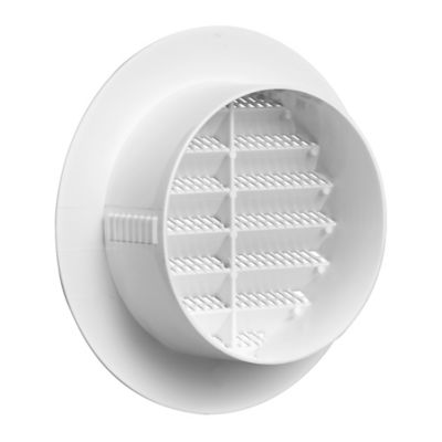 Image showing  Plastic Flush-Mount Round Vent with Friction-Fit Collar, White (4 in.)