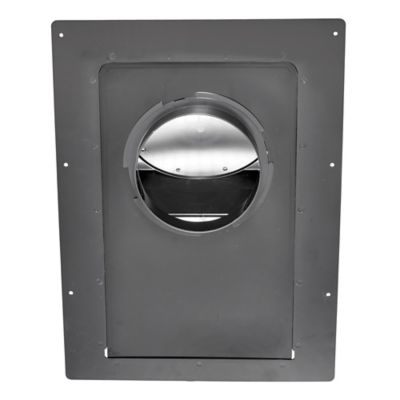 Image showing  6-in. ABS Plastic Roof Exhaust Vent with Damper, Screen, and Removable Collar, Black