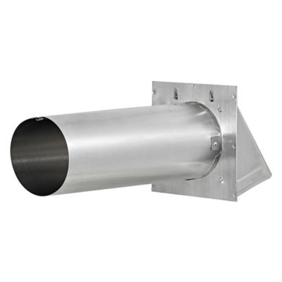Image showing  4-in. 26-Gauge Galvanized Steel Fresh Air Intake Vent with Wire-Mesh Screen and 11-in. Pipe, No Damper