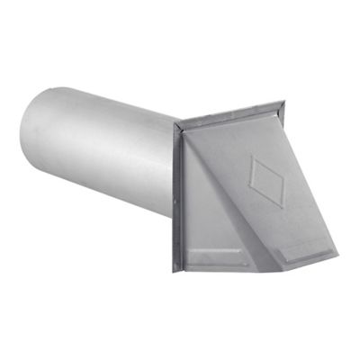 Image showing  4-in. 26-Gauge Paint-Grade Galvanized Fresh Air Intake Vent with Wire Mesh Screen and 11-in. Pipe