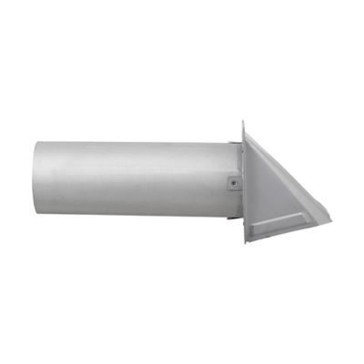 Image showing  4-in. 26-Gauge Paint-Grade Galvanized Fresh Air Intake Vent with Wire Mesh Screen and 11-in. Pipe