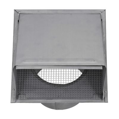 Image showing 1 th Lambro 8-in., 26-Gauge Paint-Grade Galvanized Wall Exhaust Hood Vent with Damper, Wire Mesh Screen, and 11-in. Pipe