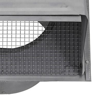 Image showing 3 th Lambro 8-in., 26-Gauge Paint-Grade Galvanized Wall Exhaust Hood Vent with Damper, Wire Mesh Screen, and 11-in. Pipe
