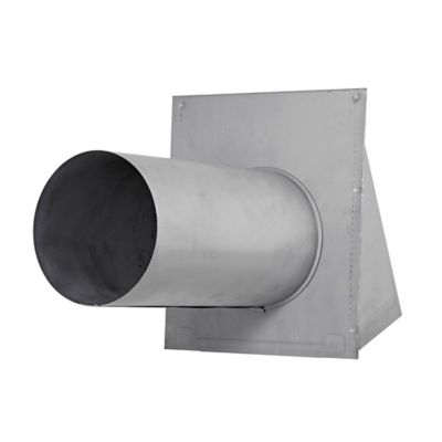 Image showing  6-in., 26-Gauge Paint-Grade Galvanized Wall Exhaust Hood Vent with Damper and 11-in. Pipe
