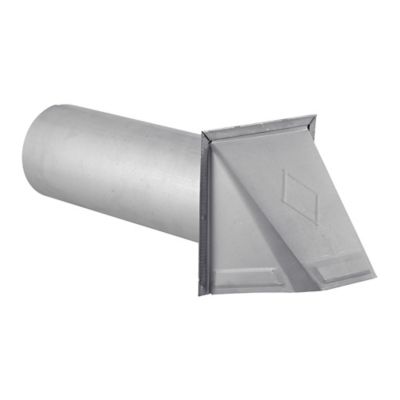 Image showing  4-in., 26-Gauge Paint-Grade Galvanized Wall Exhaust Hood Vent with Damper and 11-in. Pipe