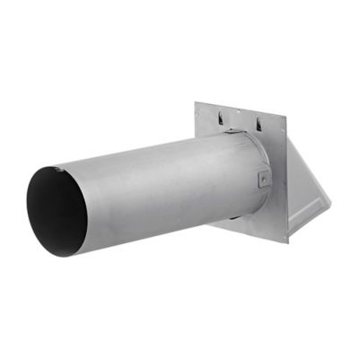 Image showing  4-in., 26-Gauge Paint-Grade Galvanized Wall Exhaust Hood Vent with Damper and 11-in. Pipe