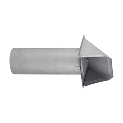 Image showing  4-in., 26-Gauge Paint-Grade Galvanized Wall Exhaust Hood Vent with Damper and 11-in. Pipe