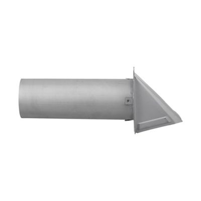 Image showing  4-in., 26-Gauge Paint-Grade Galvanized Wall Exhaust Hood Vent with Damper and 11-in. Pipe
