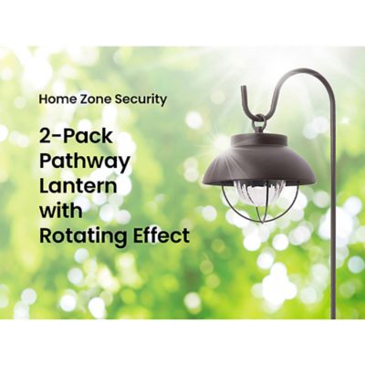 Image showing  15-Lumen Solar Farmhouse-Style LED Metal Garden Hanging Lantern, Bronze, 2 Pack