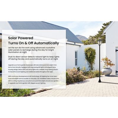 Image showing 5 th Home Zone Security 68-In. Solar-Powered Decorative Outdoor Post Lamp Light, ELI1581V