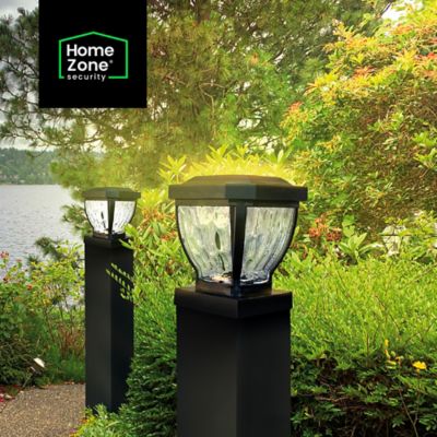Image showing 6 th Home Zone Security 12-Pack Decorative LED Solar Post Cap Lights for 3.5 in. x 3.5 in. Posts, Black