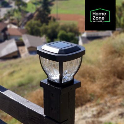Image showing 9 th Home Zone Security 12-Pack Decorative LED Solar Post Cap Lights for 3.5 in. x 3.5 in. Posts, Black