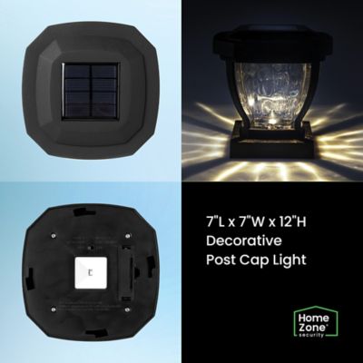 Image showing  12-Lumen-Each 4 x 4 Solar LED Post Cap Lights (Black)