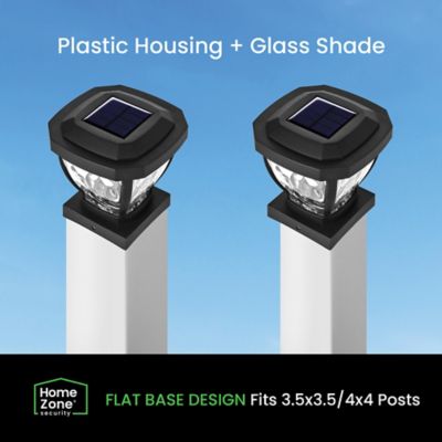 Image showing  12-Lumen-Each 4 x 4 Solar LED Post Cap Lights (Black)