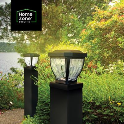 Image showing 5 th Home Zone Security 12-Lumen-Each 4 x 4 Solar LED Post Cap Lights (Black)