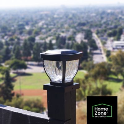 Image showing 6 th Home Zone Security 12-Lumen-Each 4 x 4 Solar LED Post Cap Lights (Black)