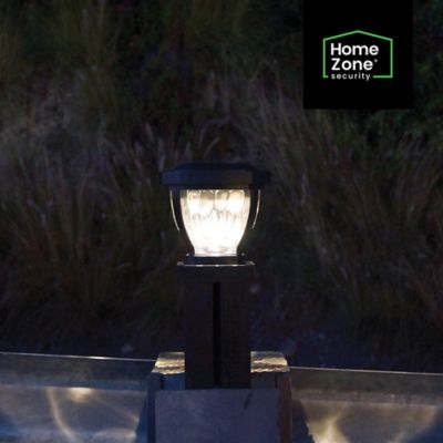 Image showing 7 th Home Zone Security 12-Lumen-Each 4 x 4 Solar LED Post Cap Lights (Black)